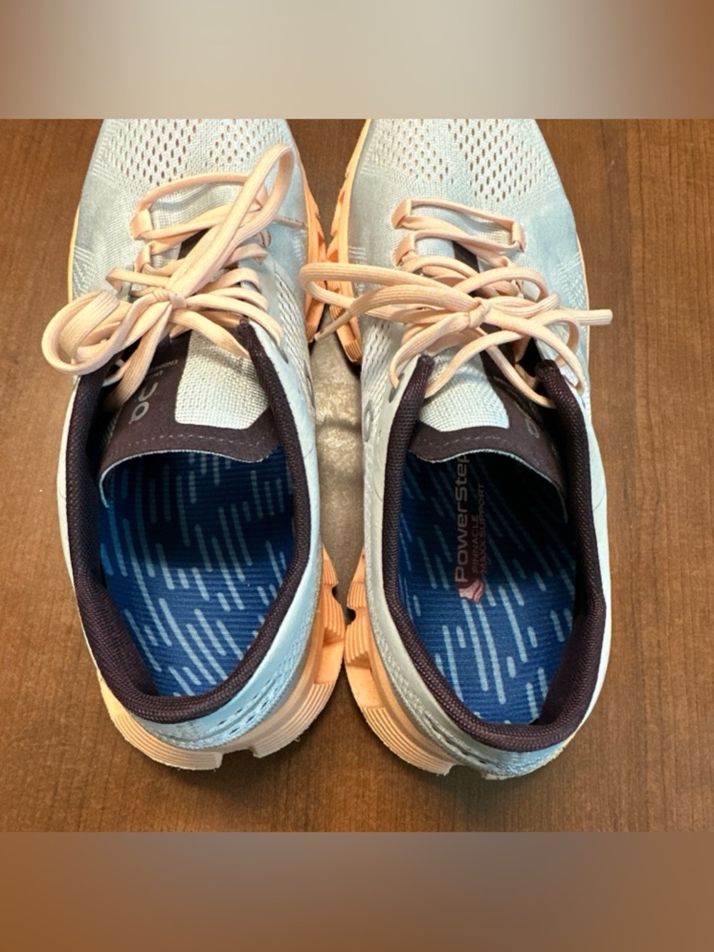 ON Cloud X Running Sneakers Womens 8.5 silver almond peach CrossFit gym - Picture 10 of 12